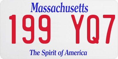 MA license plate 199YQ7
