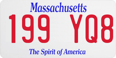 MA license plate 199YQ8