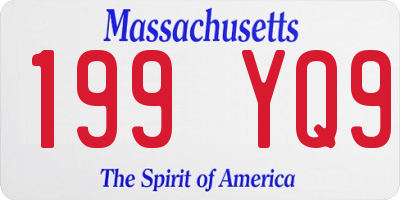 MA license plate 199YQ9