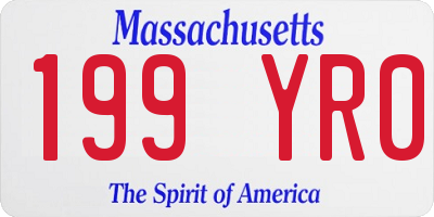 MA license plate 199YR0