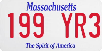 MA license plate 199YR3