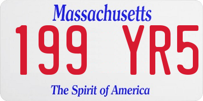 MA license plate 199YR5