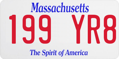 MA license plate 199YR8