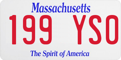 MA license plate 199YS0