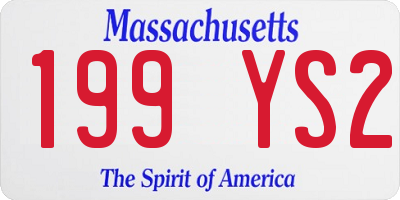 MA license plate 199YS2