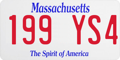 MA license plate 199YS4