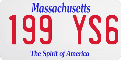 MA license plate 199YS6