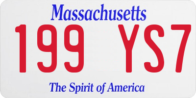 MA license plate 199YS7