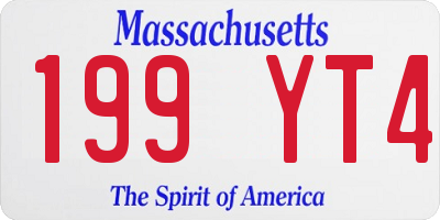 MA license plate 199YT4