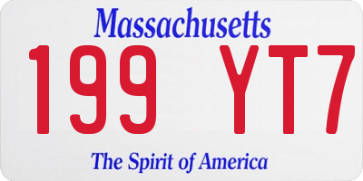 MA license plate 199YT7