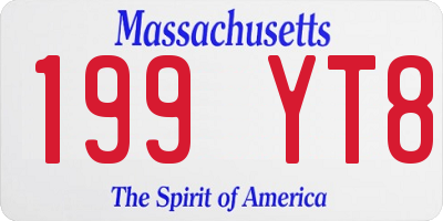 MA license plate 199YT8