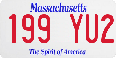 MA license plate 199YU2
