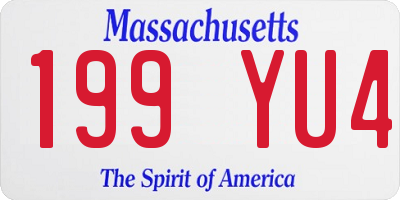 MA license plate 199YU4