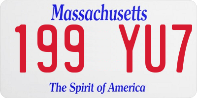 MA license plate 199YU7