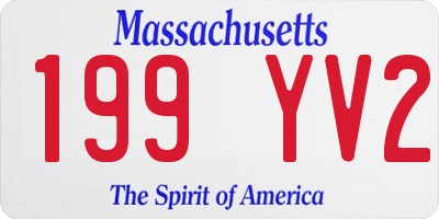 MA license plate 199YV2