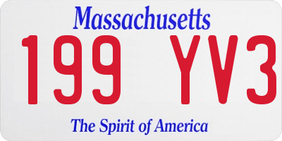 MA license plate 199YV3