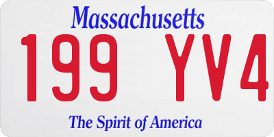 MA license plate 199YV4