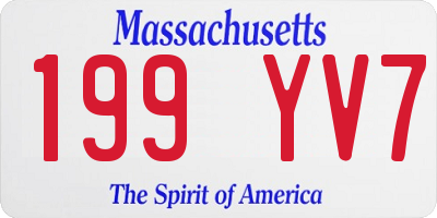 MA license plate 199YV7