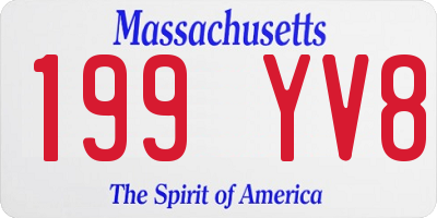 MA license plate 199YV8