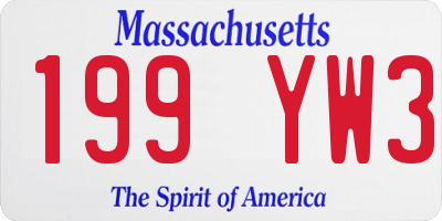 MA license plate 199YW3