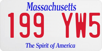 MA license plate 199YW5