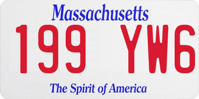MA license plate 199YW6
