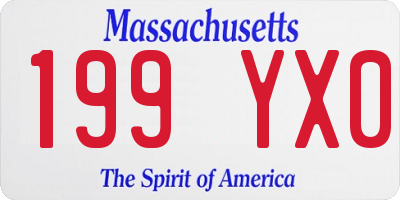 MA license plate 199YX0