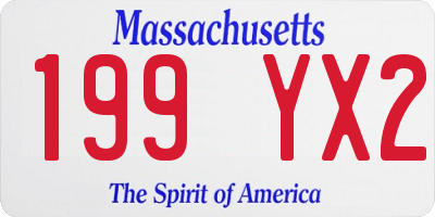 MA license plate 199YX2