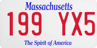 MA license plate 199YX5