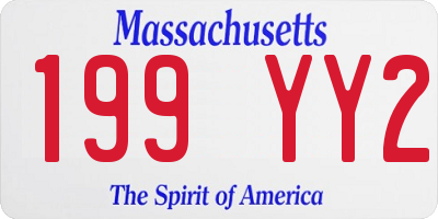 MA license plate 199YY2