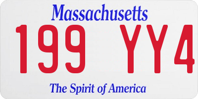 MA license plate 199YY4