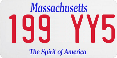 MA license plate 199YY5
