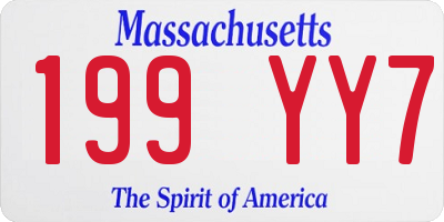 MA license plate 199YY7