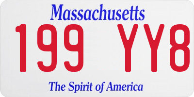 MA license plate 199YY8
