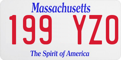 MA license plate 199YZ0