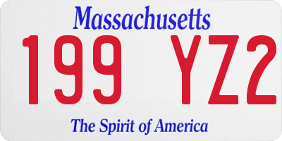 MA license plate 199YZ2