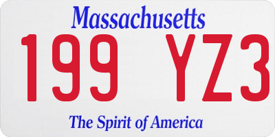 MA license plate 199YZ3
