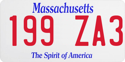 MA license plate 199ZA3