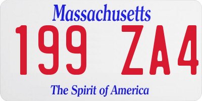 MA license plate 199ZA4