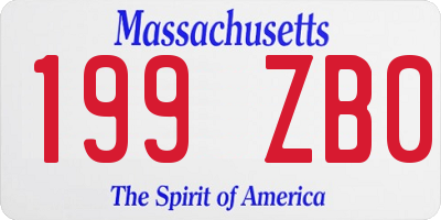 MA license plate 199ZB0