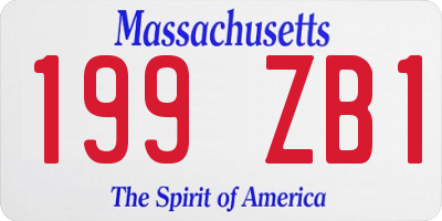 MA license plate 199ZB1