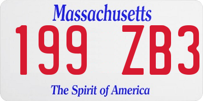 MA license plate 199ZB3