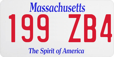 MA license plate 199ZB4