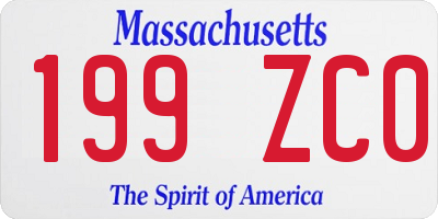MA license plate 199ZC0