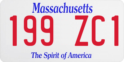 MA license plate 199ZC1