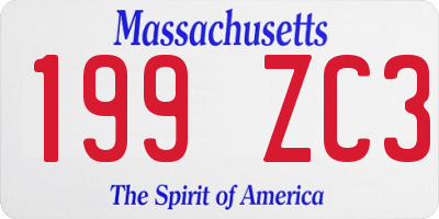 MA license plate 199ZC3