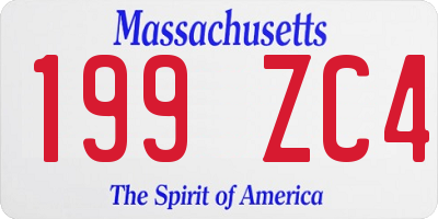 MA license plate 199ZC4