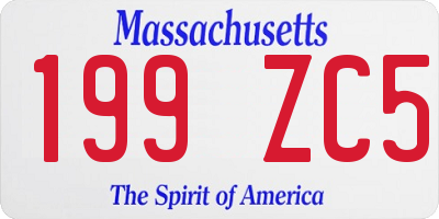 MA license plate 199ZC5