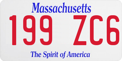 MA license plate 199ZC6