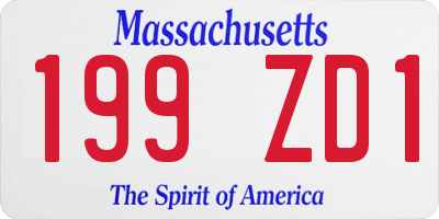 MA license plate 199ZD1
